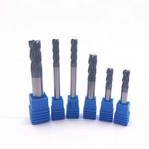 Fresa plana CNC de 4 filos HRC45 de carburo sólido con recubrimiento de TiAlN negro - Product Image 1