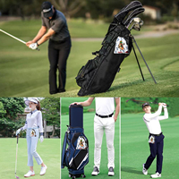 Pochette de golf en cuir PU personnalisée avec logo brodé, sac à accessoires de golf, sac à cordon pour balles de golf