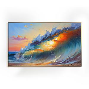 Alta calidad 100% pintura al óleo pintada a mano paisaje colorido cuchillo abstracto enmarcado imágenes de trabajo decoración del hogar - Product Image 1