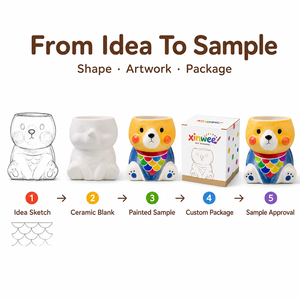 Kit <span class=keywords><strong>de</strong></span> Jardinage Écologique pour Enfants : <span class=keywords><strong>Pot</strong></span> en Céramique en Forme d'Animal pour Plantes Succulentes, à Peindre Soi-même, Décoration Maison Précoce - Product Image 5