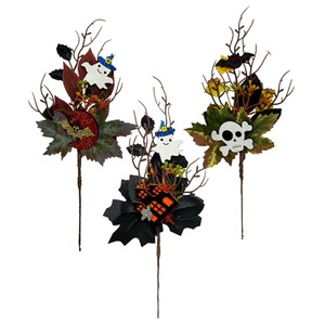 Decorazioni di Halloween piante artificiali foglia d'acero nero bacca <span class=keywords><strong>zucca</strong></span> pick per la decorazione dell'interno <span class=keywords><strong>della</strong></span> casa di Halloween - Product Image 4