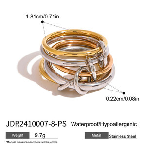 แหวนกันน้ำไม่หมอง 14k 18k ชุบทอง PVD แฟชั่น แหวนสแตนเลส 316L ประดับเพชรซิคอน สำหรับผู้หญิง - Product Image 6