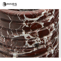 Rosso Levanto Seau à glace en marbre Refroidisseurs Seau à glace artisanal de haute qualité Usine Vente directe Glacière en marbre Refroidisseur de vin