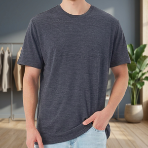 Wholesale High-quality 100% Merino <b>Wool</b> Men's Lightweight Hiking Travel T-Shirts Blank Plus Size Breathable Eco-Friendly Soft - Product Image 3