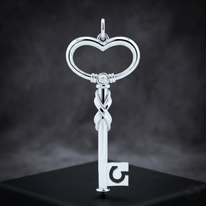 Collar con Colgante de Llave de Plata de Ley 925, Cadena con Diamantes de Corte Brillante, Joyería Vintage de Moda para Mujer, Regalo con Corazón Infinito - Product Image 4