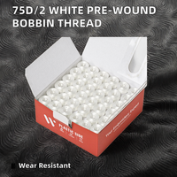 Bobines pré-enroulées en polyester haute ténacité blanc 75D/2 60WT taille A pour machine à broder Brother – Vente en gros