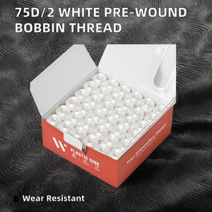 Bobines pré-enroulées en polyester haute ténacité blanc 75D/2 60WT taille A pour machine <span class=keywords><strong>à</strong></span> broder Brother – Vente en gros - Product Image 2