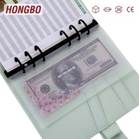 Hongbo superventas claro/sólido A6 tablero 6 anillas carpeta efectivo/dinero insertar 12 meses presupuesto carpeta sobres cuaderno
