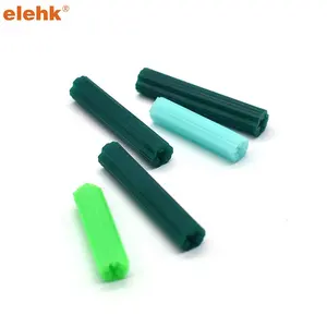 Elehk 1-1/2 "#10 또는 #12 녹색 플라스틱 벽돌 나사 벽 앵커 플러그 녹색 앵커 플라스틱 앵커