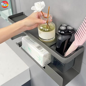 Support mural Prodigy PS10 en plastique noir sans perforation pour salle de bain, toilettes, cuisine et articles pour bébés - Product Image 4