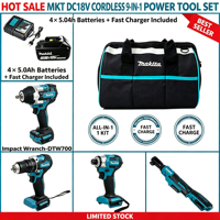 Clé à chocs Makita 18V à vitesse variable, kit combiné en plastique OEM, couple élevé, outil de maintenance robuste