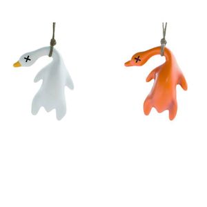 Pendentif de voiture canard rôti changeant de couleur, 6 cm de haut, en résine, style dessin animé, ornement de rétroviseur, décoration intérieure de voiture - Product Image 3