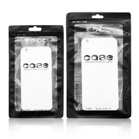 Emballage noir mat, design de vente au détail, étui pour téléphone portable, accessoires, sac d'emballage en plastique transparent personnalisé avec fermeture éclair