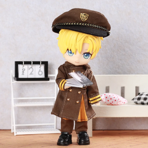 Ob11ドールミリタリーオーバーコート調整可能ベルトユニフォームスタイルスカートコートObitsu11 17cmダークグリーンミリタリー美容ドレスアップ - Product Image 2