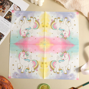 Unicorn Printed Paper Napkins 330mmx330mm For Birthday Party Decorations Disposable Towels - Product Image 3