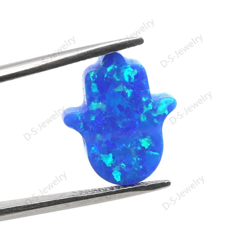 Synthetic Opal Hand 11*13mm OP05 Blue Opal Hamsa Hand For Necklace