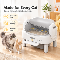 Bac à litière autonettoyant CE FCC RoHS pour distributeurs d'articles pour animaux de compagnie avec rappel de nettoyage du bac à déchets 15L