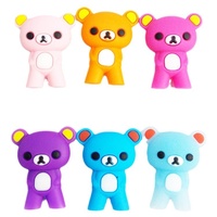 Couvre-bâtonnets en silicone motif ours de dessin animé, design moderne et minimaliste pour l'apprentissage de la posture de prise des bâtonnets par les enfants