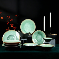 Ensemble de bols et assiettes en céramique zen asiatique créatif, personnalisable, écologique, non toxique, durable, minimaliste, compatible micro-ondes, vaisselle pour la maison