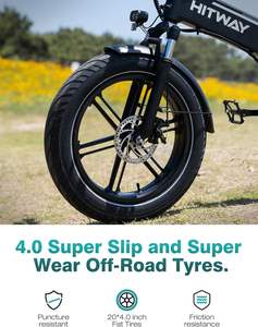 <span class=keywords><strong>Vélo</strong></span> électrique pliable <span class=keywords><strong>HITWAY</strong></span> 250W avec moteur arrière, pneus larges <span class=keywords><strong>20</strong></span>" 4.0", batterie 48V 13Ah, 7 vitesses, 25 km/h, suspension avant, aluminium - Product Image 4