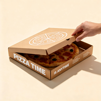 Boîte à pizza en carton ondulé kraft personnalisée avec impression sur mesure, livraison rapide en 72h, boîte de livraison imperméable de qualité alimentaire