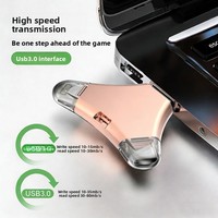 Memoria USB 2.0/3.0 de Alta Velocidad 3 en 1, Unidad Flash USB de 4GB-128GB con Conector Lightning/Tipo-C/Micro-USB, Personalizable con Logotipo para Computadoras IOS