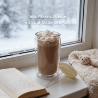 Gobelet Tumbler Boule de Neige 16oz en Acrylique Écologique Couleur Gelée avec Paille en Plastique, Compatible Lave-Vaisselle et Eau Bouillante - Meilleures Ventes