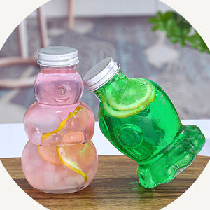 Bouteille de boisson <span class=keywords><strong>en</strong></span> verre de forme unique, arbre de Noël, bonhomme de neige, pieuvre, 300 ml, réutilisable, vente chaude - Product Image 3