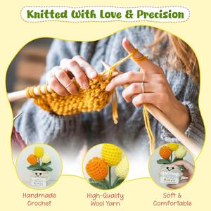 Christmas Thank You Gifts Positive Tulip Flowers Emotional Support Crochet Sunflower Knitted Flower Appreciation Retirement Gift - Product Image 2