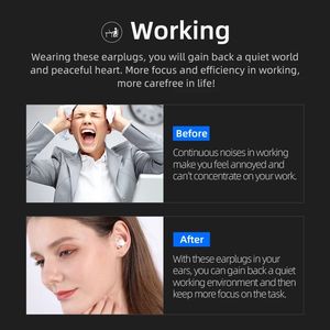 Bluedio NE -40dB de reducción de ruido aislamiento oído protección Anti-ruido durmiendo tapones <span class=keywords><strong>para</strong></span> los oídos de silicona de seguridad suministros auricular - Product Image 5