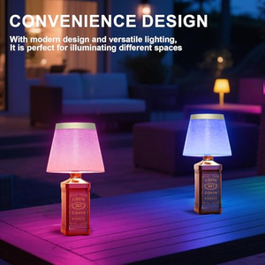 Lampe de table LED rechargeable en tissu lin pour restaurant, lampe de bureau moderne en ABS, décoration de bar, intensité réglable, sans fil - Product Image 3