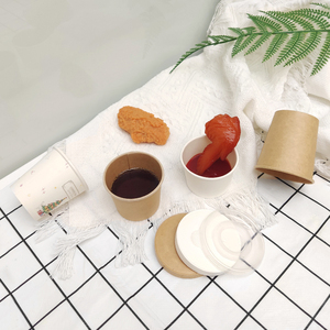 Miễn phí mẫu giấy nhỏ phân hủy sinh học nước sốt cup với nắp dùng một lần giấy SOUFFLE phần cup thay vì nhựa - Product Image 3