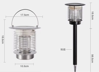 Lampe de cour solaire anti-moustique répulsif solaire anti-moustique avec fonction d'éclairage automatique longue durée de vie