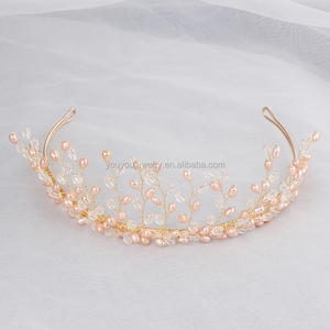 Mariage Demoiselle D'honneur Perle Cheveux Accessoires <span class=keywords><strong>Coiffure</strong></span> À La Main De <span class=keywords><strong>Mariée</strong></span> Princesse Tiara <span class=keywords><strong>Couronne</strong></span> - Product Image 1