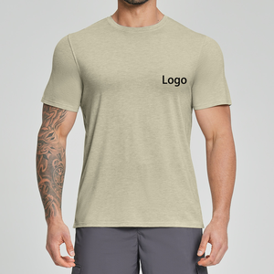 Nuovissima Maglietta a Maniche Corte in <span class=keywords><strong>Lana</strong></span> Merino per <span class=keywords><strong>Uomo</strong></span>, Alta Qualità, Delicata sulla Pelle, Morbida, con Spacchetti Laterali, Collo a O, Traspirante, per Fitness e Sport - Product Image 1