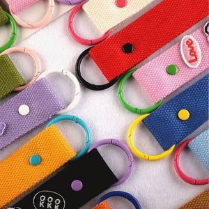Custom <b>Name</b> Tag Key <b>Ring</b> Colorful Alloy Silicone Wrist Lanyard Blank Canvas Keychain for Luggage Strap Perfect Gift for Birthday - Product Image 4