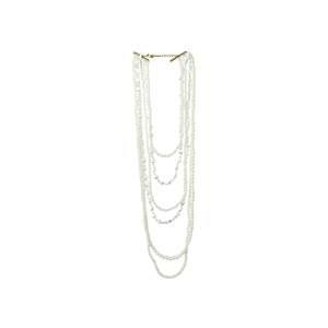 Collier classique pour femme, perles d'eau douce blanches multi-brins, fermoir plaqué or, acier inoxydable 316L, bijoux durables - Product Image 1