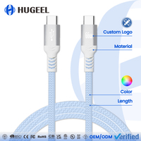 Cable USB Tipo C al por Mayor, OEM, PD240W, Carga Rápida, Alta Calidad, USB2.0, Cable de Datos para Teléfono, Tableta, Portátil, Nylon, 48 Hilos Trenzados