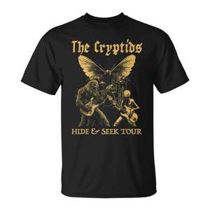 T-shirt The Cryptids Hide Seek Tour, noir, style grunge, groupe de rock - Product Image 1