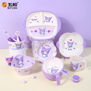 Kuromi Childrens Dinner Tray Melamine 3 Compartment Baby Feeding Plate For Infants And Toddlers - Product Image 2