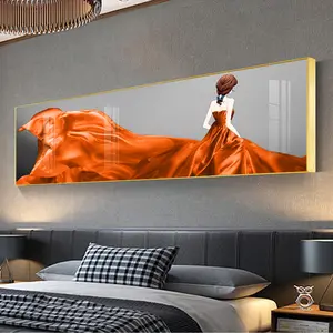 Красивое платье большого размера с изображением девушки на спине Красного прикроватного хрустального фарфора картина стены спальни 3D Алмазная декоративная роспись