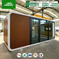 WELLUCKY Maison Capsule Préfabriquée Isolée et Étanche, Cabine Modulaire Mobile, Hôtel de Vacances Scénique, Tiny House Design, Cabine Apple