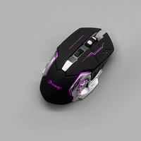 Nouvelle souris de jeu ergonomique sans fil 2.4G & Bluetooth rechargeable Type-C avec éclairage LED 7 couleurs, optique 6D, orientation pour droitier