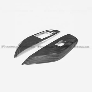 Apto para Toyota Yaris GR GXPA16, reposabrazos de puerta, interruptor de ventana, conjunto izquierdo y derecho, cubierta de fibra de carbono seca, par RHD (tipo Stick on) - Product Image 2