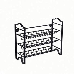 Estantes Magnéticos para Especias de Acero al Carbono de Estilo Moderno, de 1 Nivel, Móviles, Ahorradores de Espacio, Montados en la Pared, Multifuncionales, Negros, para Almacenamiento en la Cocina - Product Image 2