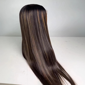 5x5 5x7HD Hilight Maroon Coffee Brown Panio 13x4HD Peluca frontal de encaje para mujeres negras Peluca vietnamita recta de hueso vietnamita crudo - Product Image 2