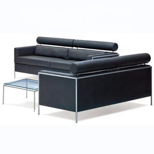 黑色现代客厅沙发1 + 2座6人住宿沙发家具套装 - Product Image 2