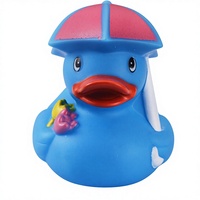 Jouets de bain personnalisés en forme de canard en caoutchouc PVC imprimés en masse incorporant des motifs