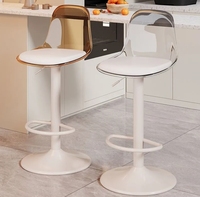 Chaise de bar en acrylique, tabouret haut de ménage transparent, chaise réglable