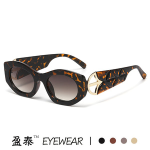 Yingtai Eyewear Cat Eye Sunglasses <b>Pink</b> <b>Frame</b> UV400 Protection Women's Fashion Sun Glasses - Product Image 2